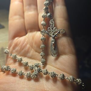 GORGEOUS vintage filigree rosary sterling silver 925